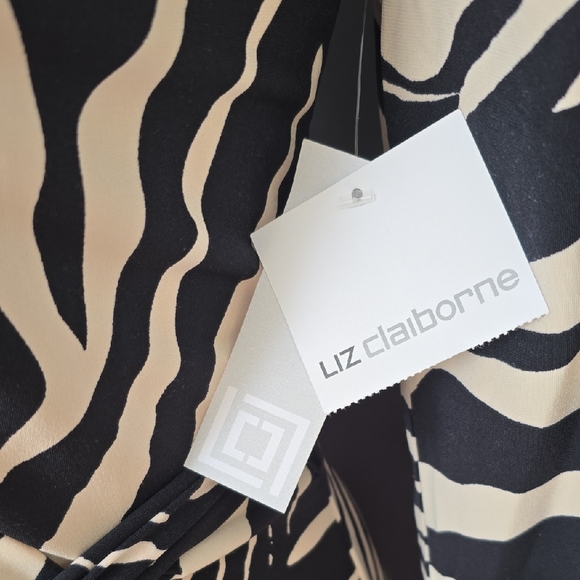 Liz Claiborne Zebra Print Long Sleeve Dress - Picture 9 of 12
